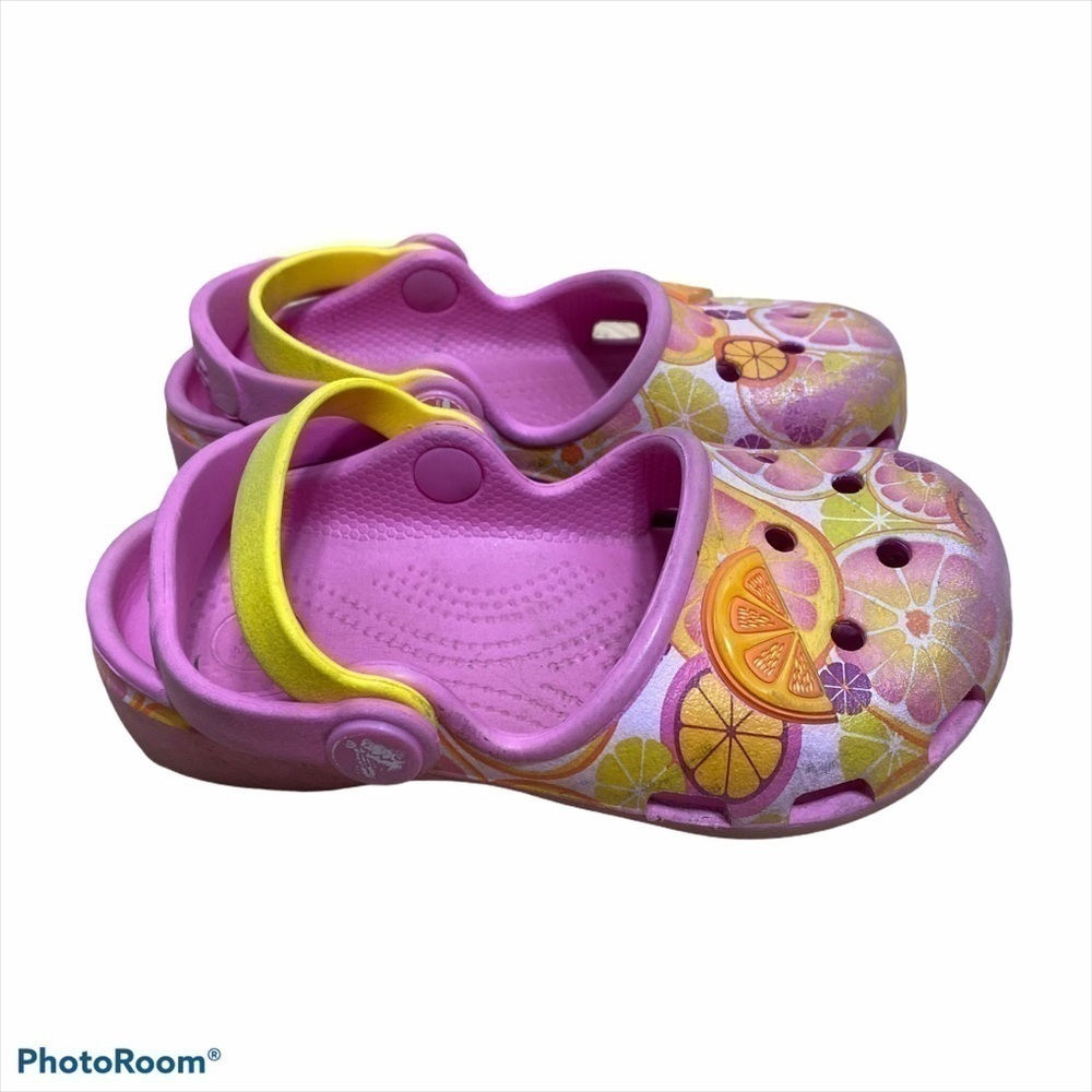 Crocs Oranges Fruit Print Sandals Sz 9 Toddler